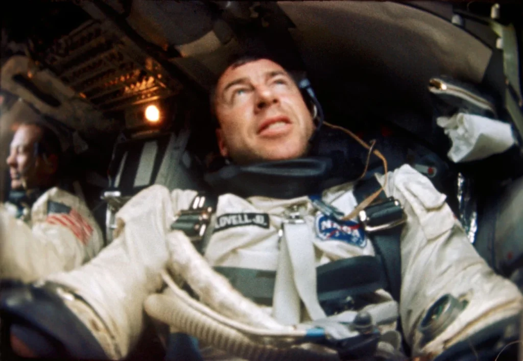 Astronaut James A. Lovell is seen in November 1966 inside his Gemini spacecraft